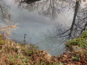 Splašky z dešťové kanalizace ve Strouze (12. 12. 2016)